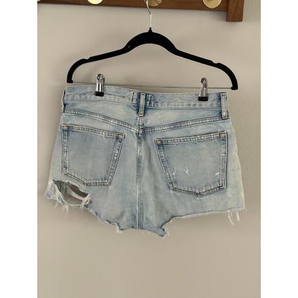 AGOLDE Women's Light Wash Distressed Denim Cutoff Shorts Size 29 - Picture 4 of 6